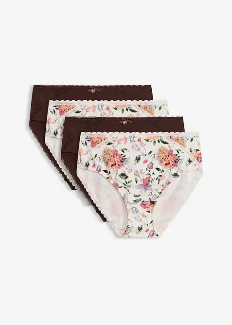 H&oslash;y truse med bomull (4-pack), bonprix