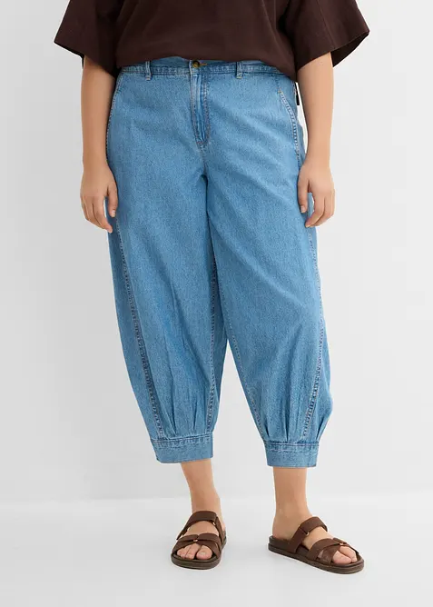 Lett ballongjeans Mid Waist, komfortlinning, bonprix