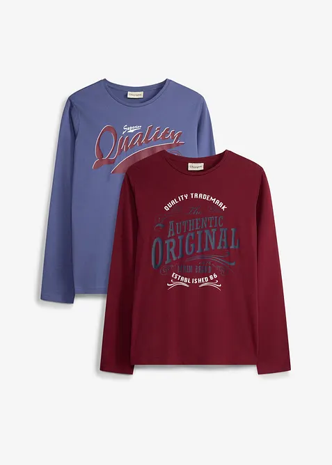 Langermet overdel av 100% &oslash;kologisk bomull (2-pack), bonprix