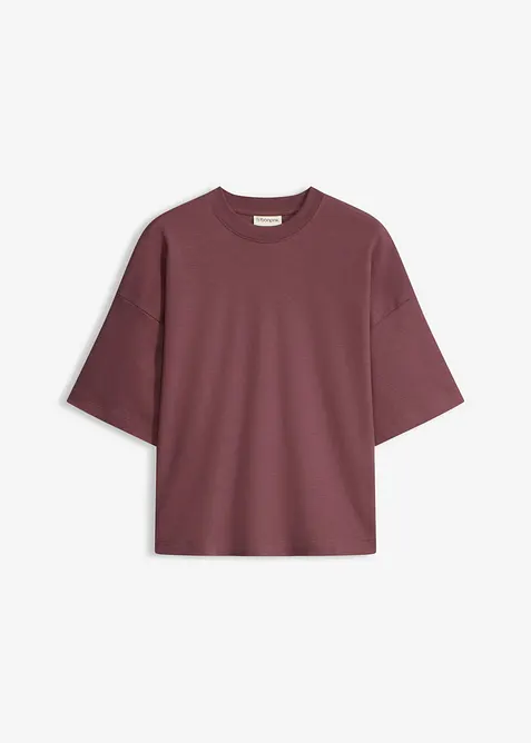 Kort, oversized topp i formstabil, 100% &oslash;kologisk bomull, bonprix