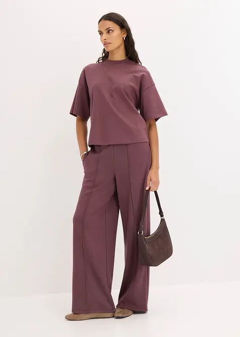 Kort, oversized topp i formstabil, 100% &oslash;kologisk bomull, bonprix