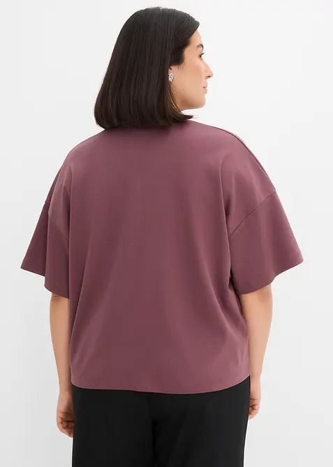 Kort, oversized topp i formstabil, 100% &oslash;kologisk bomull, bonprix