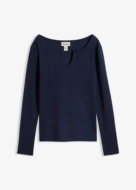 Kort ribbet topp av 100% &oslash;kologisk bomull, bonprix