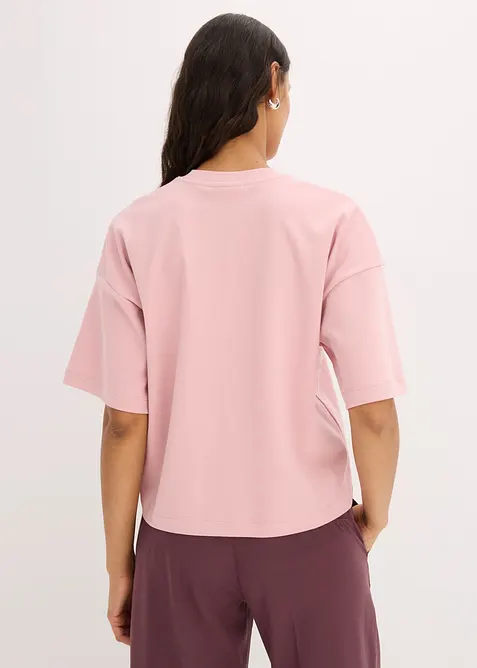 Kort, oversized topp i formstabil, 100% &oslash;kologisk bomull, bonprix