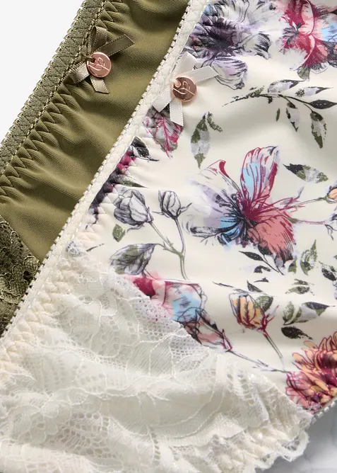 Truse med h&oslash;y midje og blomsterm&oslash;nster (2-pack), bonprix
