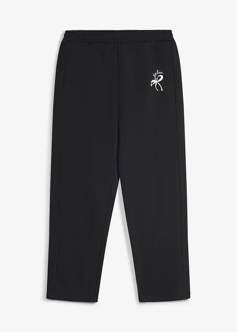 Joggebukse i 100% &oslash;kologisk bomull med vide ben, bonprix