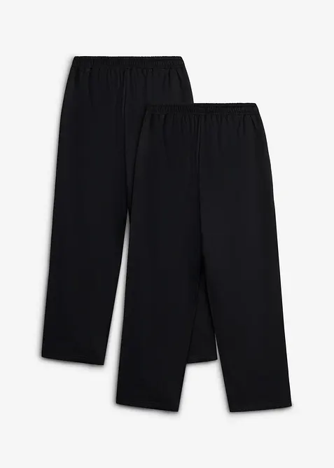 Joggebukse i myk &oslash;kologisk bomull (2-pack), Loose Fit, bonprix