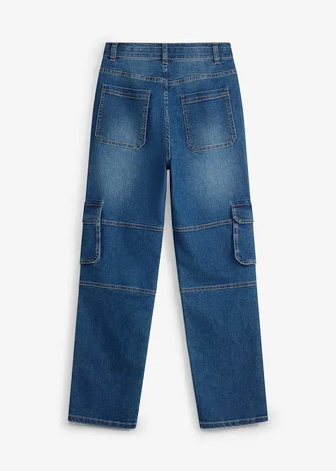 Cargojeans med regulerbar linning, Loose fit, straight, bonprix