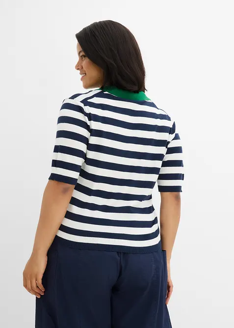 Finstrikket genser med polokrage, bonprix