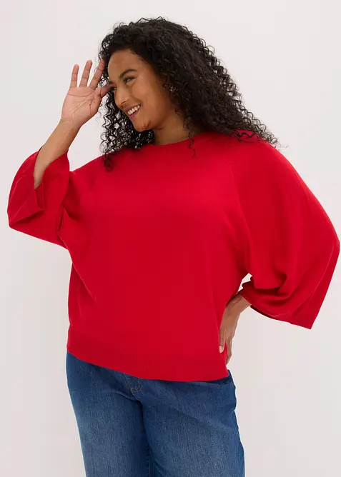 Oversized finstrikket genser, bonprix
