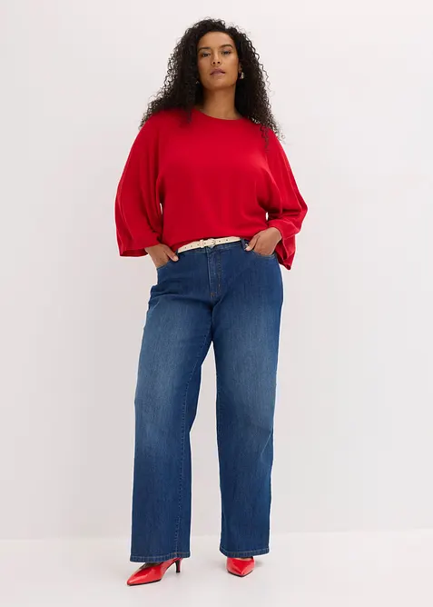 Oversized finstrikket genser, bonprix