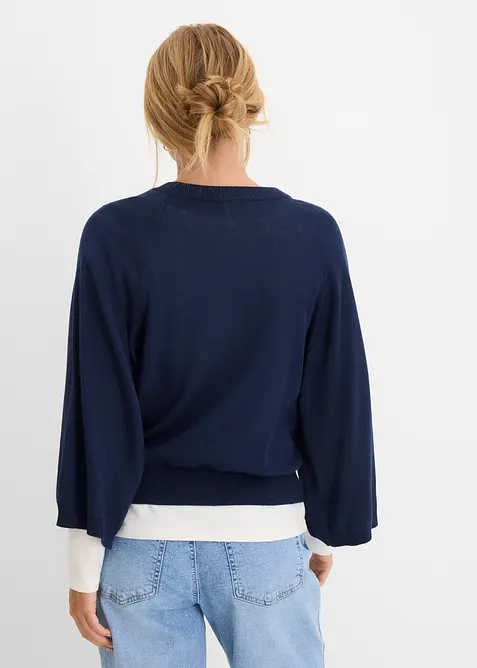 Oversized finstrikket genser, bonprix
