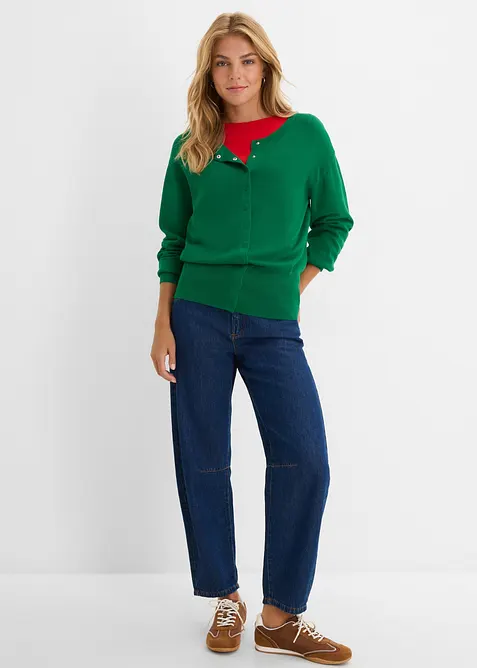 Finstrikket cardigan i myk viskosemiks, bonprix
