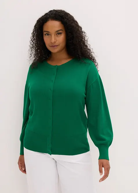 Finstrikket cardigan i myk viskosemiks, bonprix