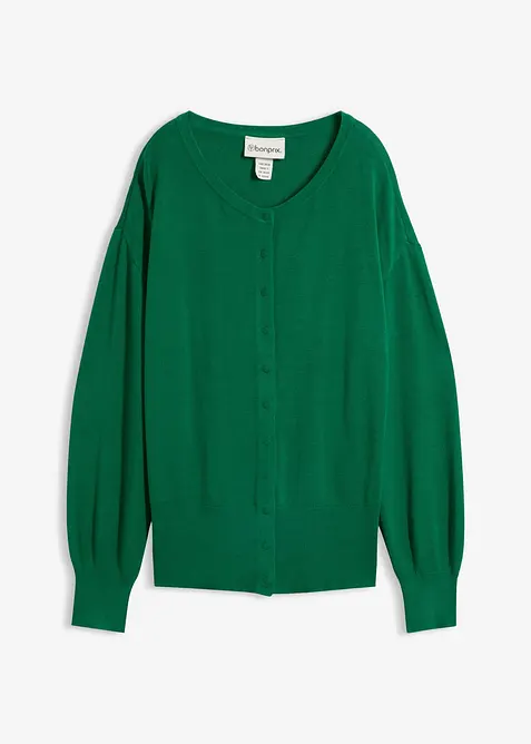 Finstrikket cardigan i myk viskosemiks, bonprix