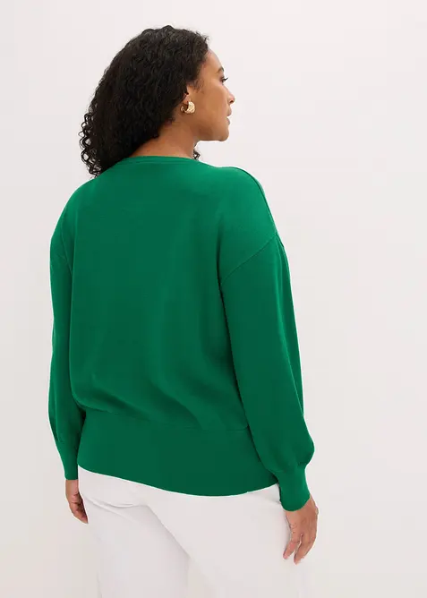 Finstrikket cardigan i myk viskosemiks, bonprix