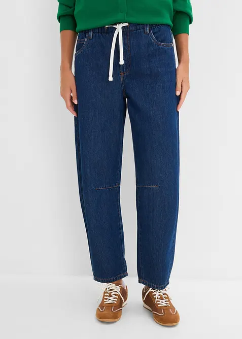 Barrel Jeans Mid Waist cropped, bonprix