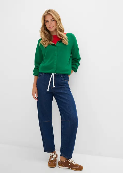 Barrel Jeans Mid Waist cropped, bonprix