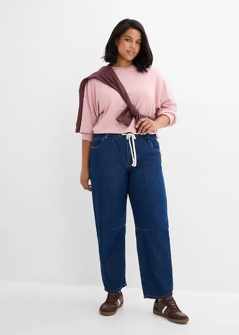 Barrel Jeans Mid Waist cropped, bonprix