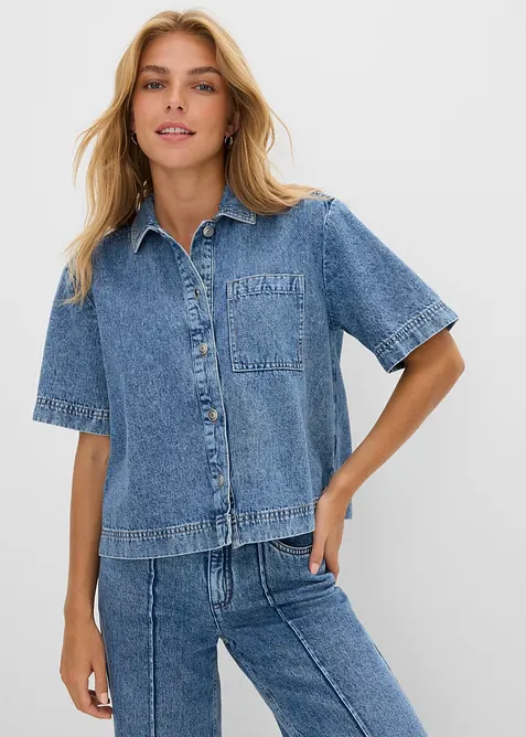 Denimskjorte i 100% bomull, bonprix