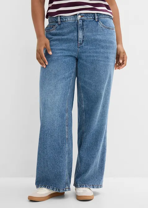 Wide leg-jeans, Mid waist, bonprix