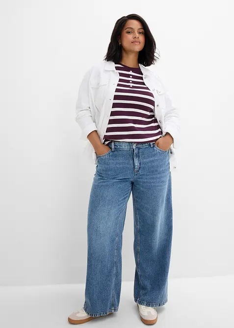 Wide leg-jeans, Mid waist, bonprix