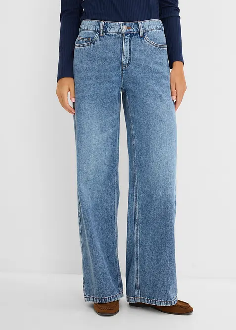 Wide leg-jeans, Mid waist, bonprix