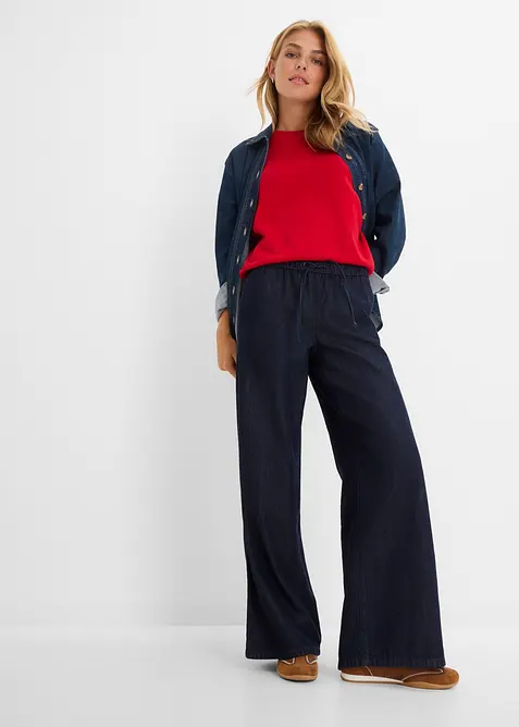 Lett Wide leg-jeans, Mid Waist, bonprix