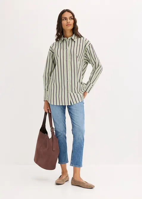 Skjortebluse av bomullsmiks, bonprix