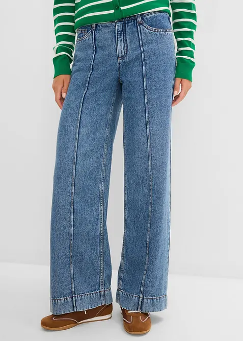Wide leg-jeans, Mid waist, bonprix