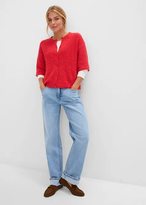Cardigan i vid passform med ull, bonprix