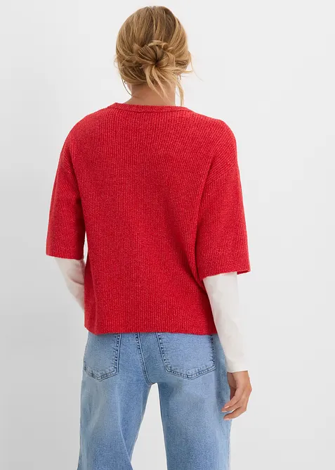 Cardigan i vid passform med ull, bonprix