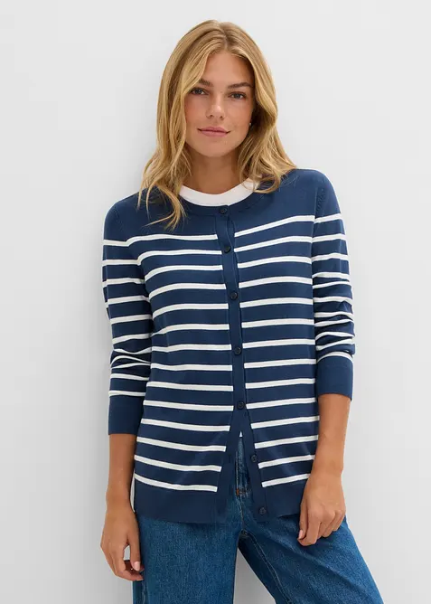 Finstrikket cardigan i myk viskosemiks, bonprix