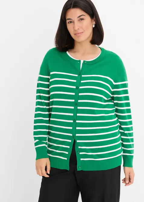 Finstrikket cardigan i myk viskosemiks, bonprix