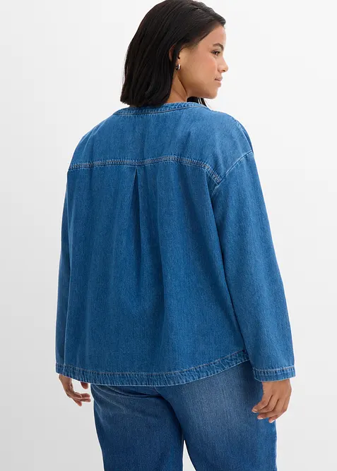 Denimbluse i tunikastil, bonprix