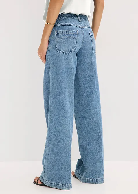 Wide Leg-jeans Mid Waist, Low Stretch Full Length, bonprix