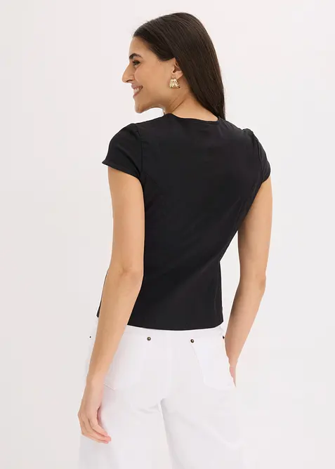 Kortermet bomullsbluse, bonprix