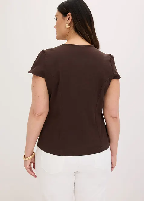 Kortermet bomullsbluse, bonprix