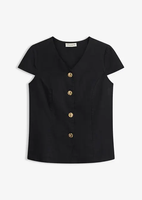 Kortermet bomullsbluse, bonprix