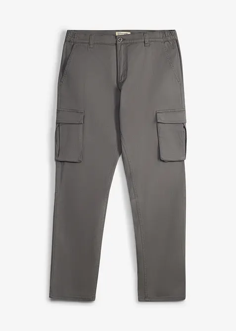 Classic fit-cargobukse med elastisk linning, straight, bonprix