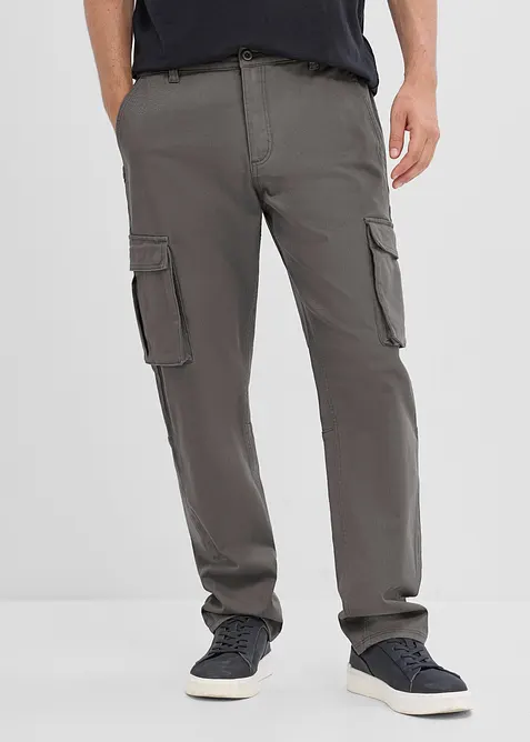 Classic fit-cargobukse med elastisk linning, straight, bonprix