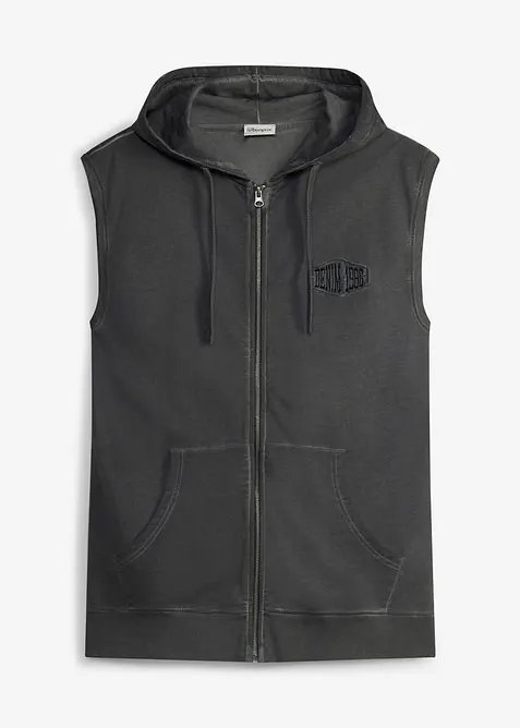 Hettevest i vasket look og 100% bomull, bonprix