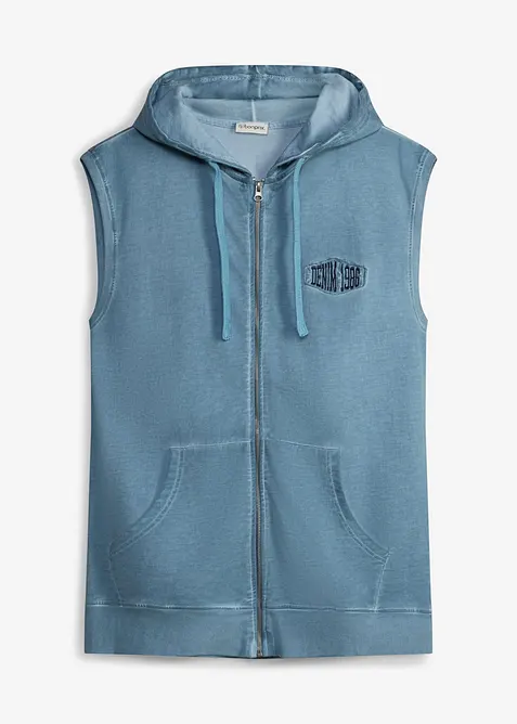 Hettevest i vasket look og 100% bomull, bonprix