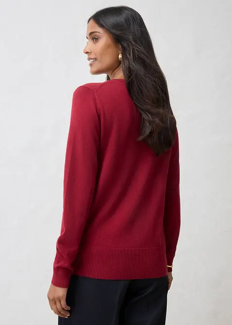 Finstrikket cardigan i myk ullmiks, bonprix