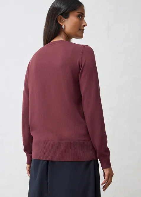 Finstrikket cardigan i myk ullmiks, bonprix