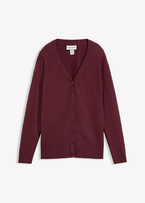 Finstrikket cardigan i myk ullmiks, bonprix