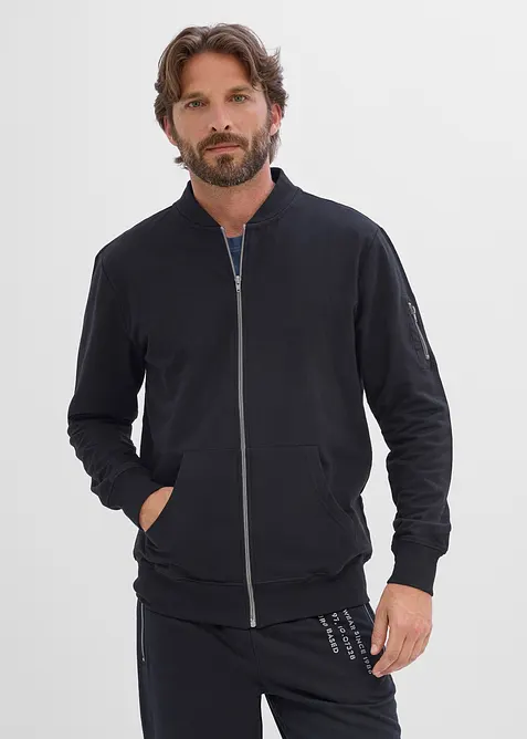 Sweat-bomberjakke i 100% &oslash;kologisk bomull, bonprix