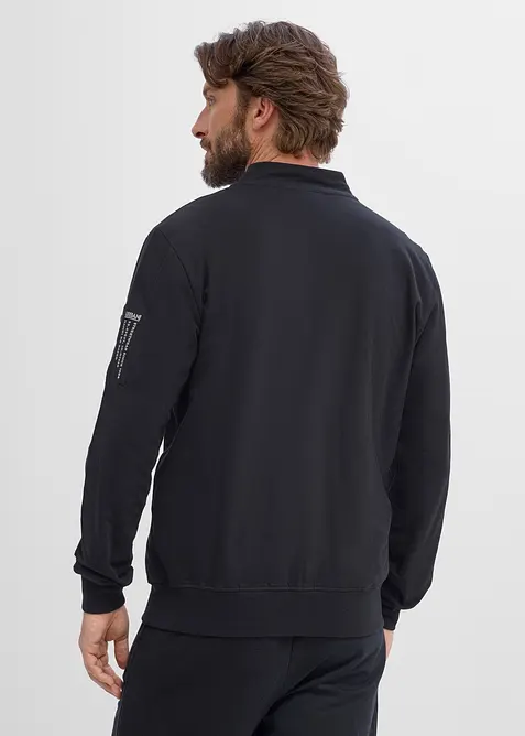 Sweat-bomberjakke i 100% &oslash;kologisk bomull, bonprix
