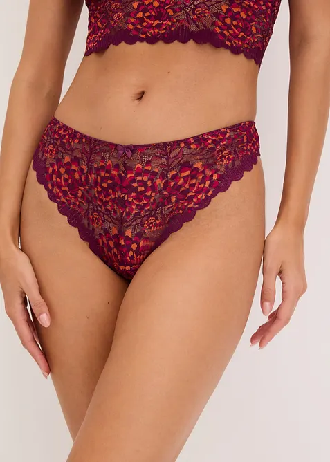 Stringtruse med flerfargede blonder, bonprix