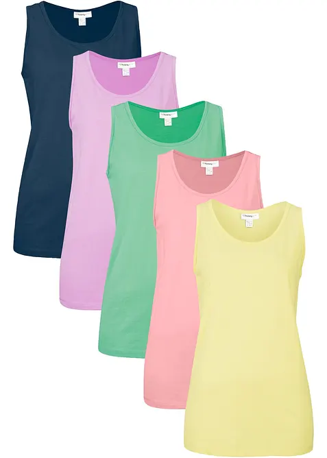 Lang topp i 100% bomull (5-pack), bonprix